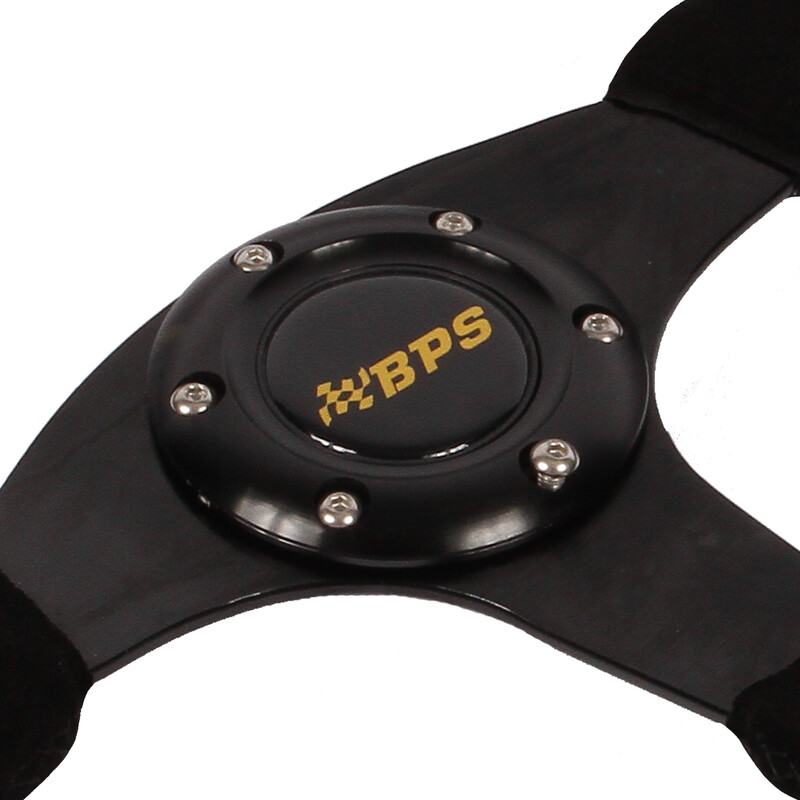 Volant BPS Plat, Cuir Noir Retourné